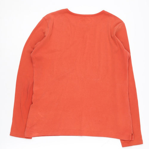 Jigsaw Women's Orange Knit Long Sleeve T-Shirt Size 2