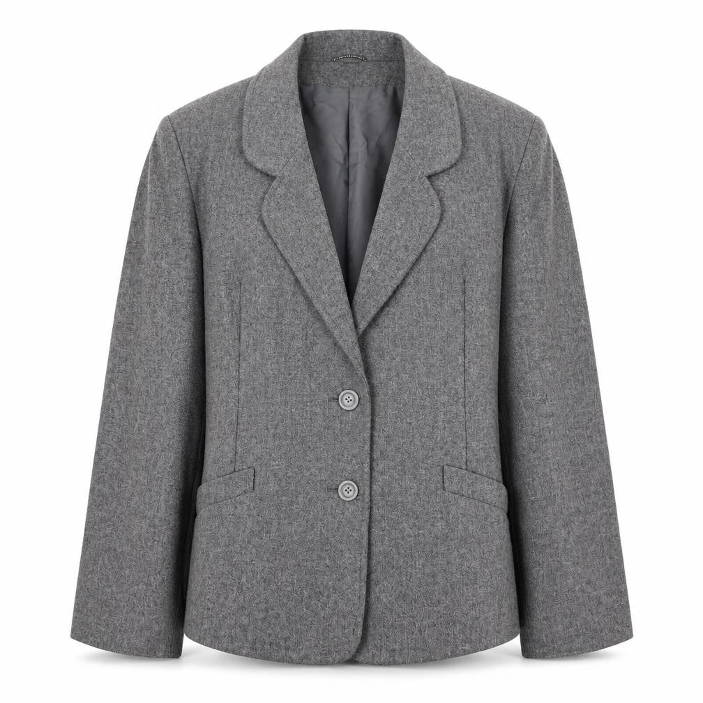Front view of Eastex Women's Grey Blazer, size 12
