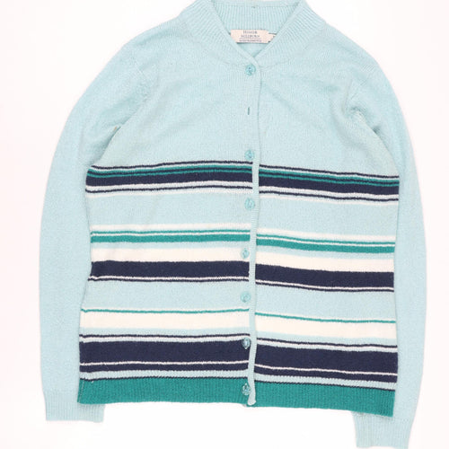 Honor Millburn Women's Blue Striped Cardigan M
