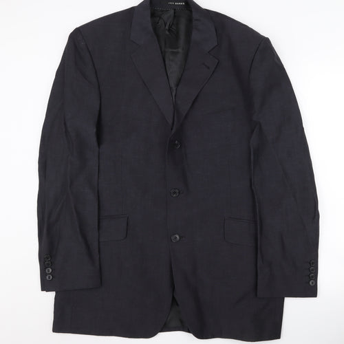 Jeff Banks Men’s Blue Wool Linen Blazer 42 Regular