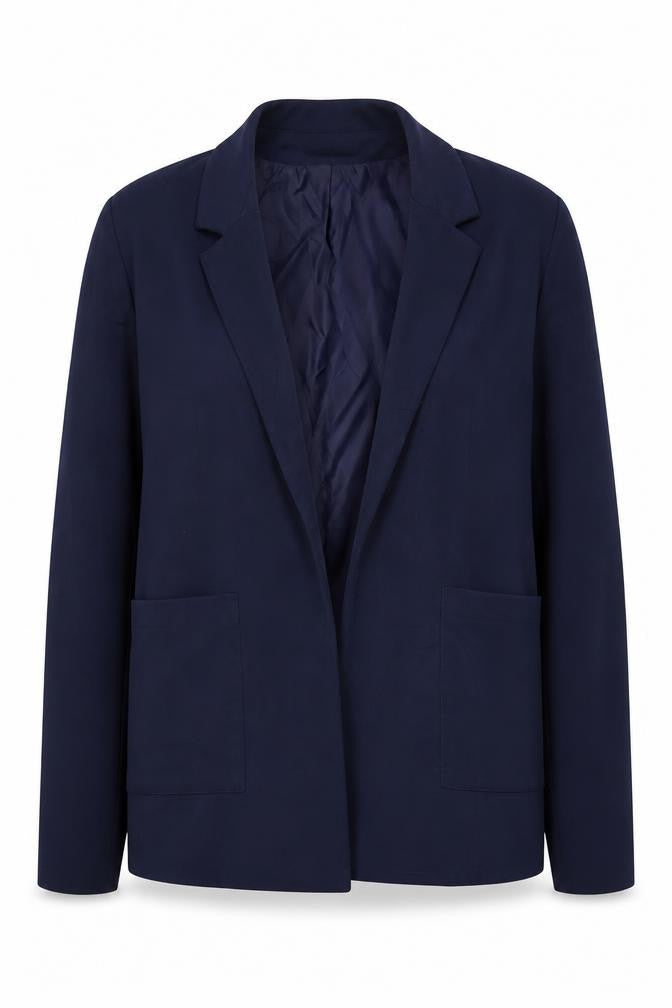 Front view of Long Tall Sally Women's Blue Blazer, size 14