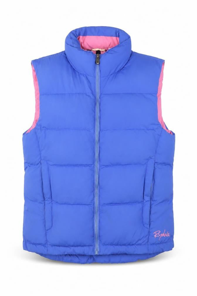 Front view of Rydale Women's Blue Puffer Waistcoat -, size S