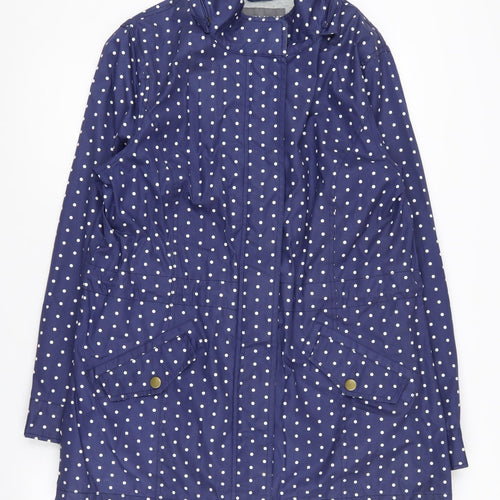 Laura Ashley Women's Blue Polka Dot Rain Coat Size 14