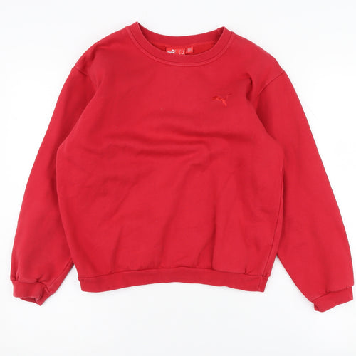 Puma Boys Red Sweatshirt, 12-13 Years, Crew Neck Pullover