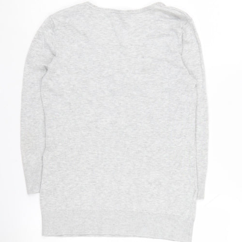 Laura Ashley Women's Grey V-Neck Jumper Size 12