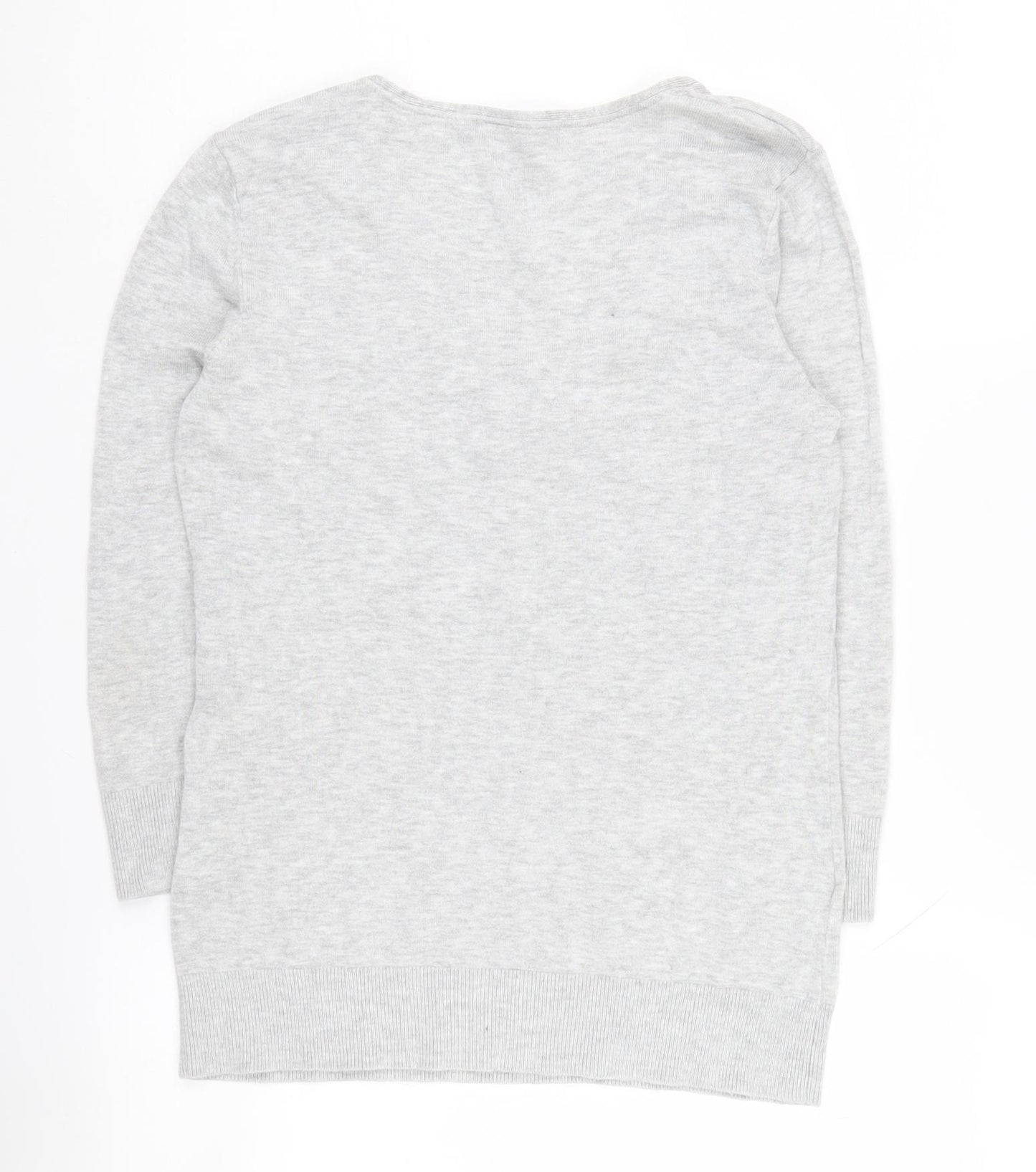 Laura Ashley Women's Grey V-Neck Jumper Size 12