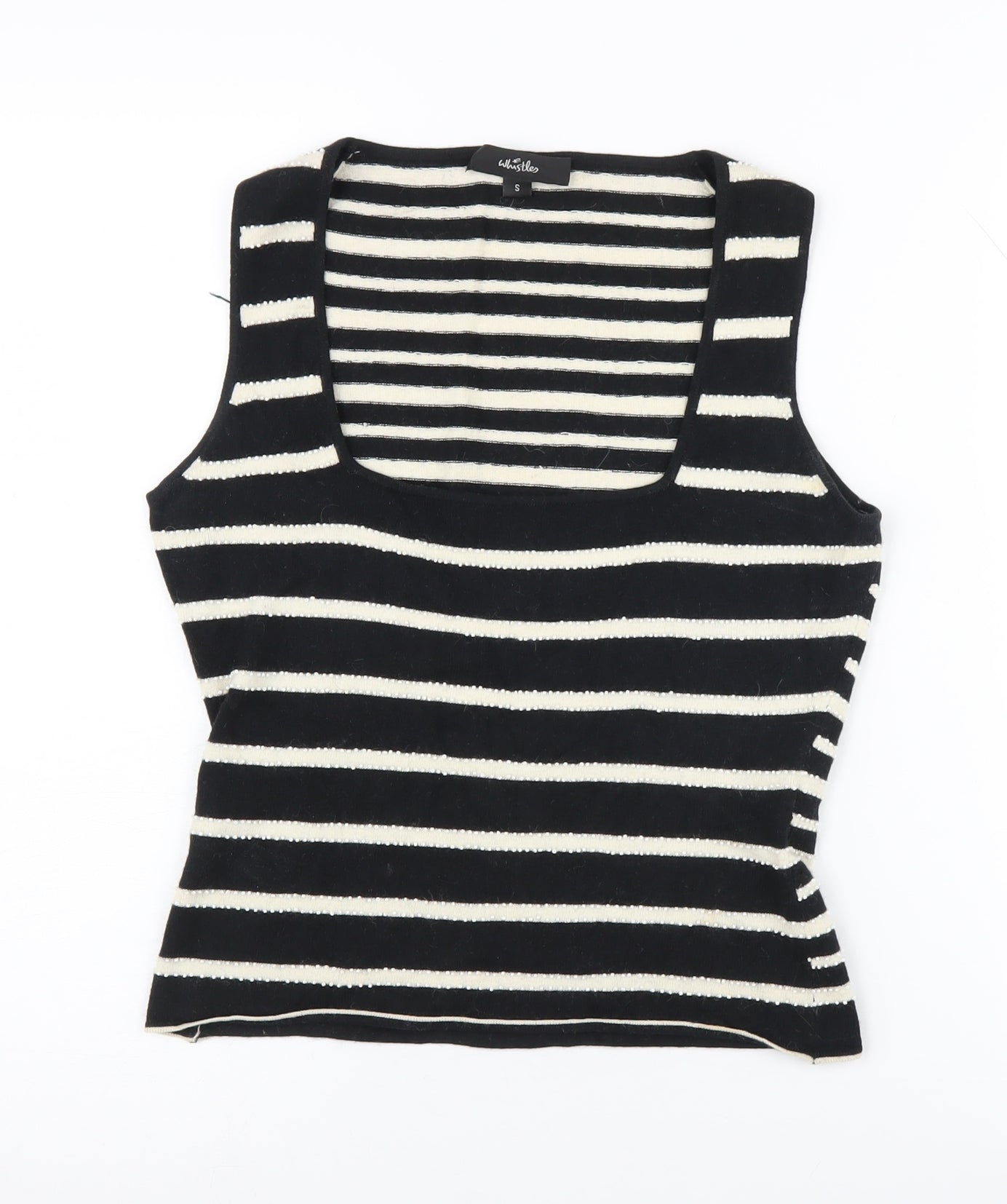 Whistles Women's Black & White Striped Vest S