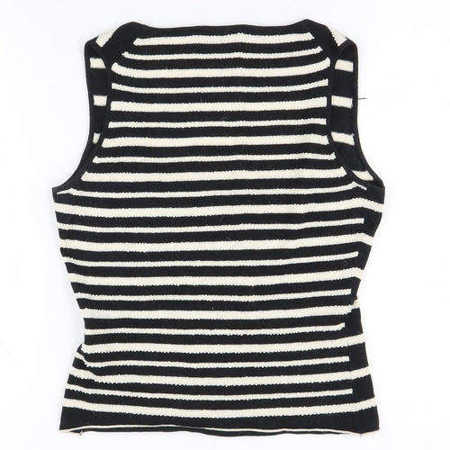 Whistles Women's Black & White Striped Vest S