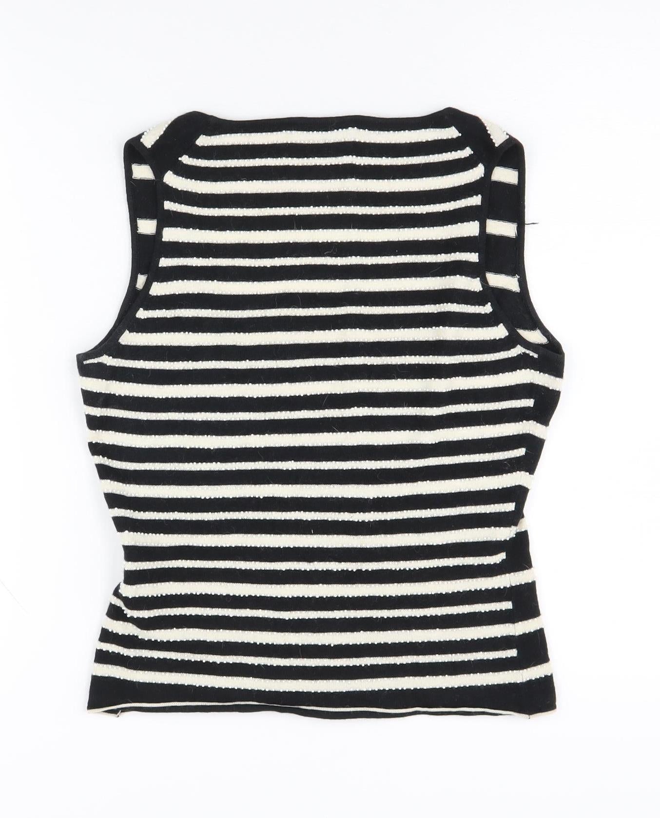 Whistles Women's Black & White Striped Vest S