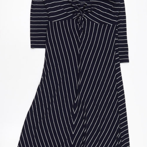 Laura Ashley Women's Striped Dress, Size 8, 3/4 Sleeve