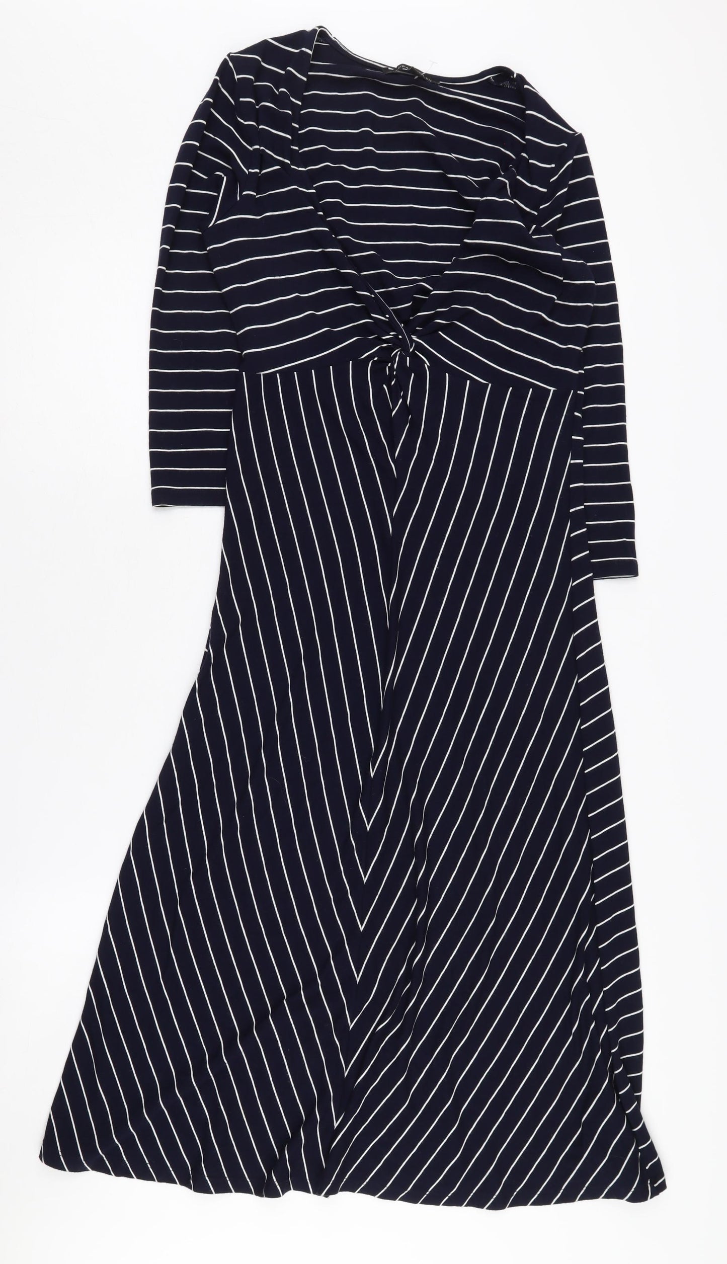 Laura Ashley Women's Striped Dress, Size 8, 3/4 Sleeve