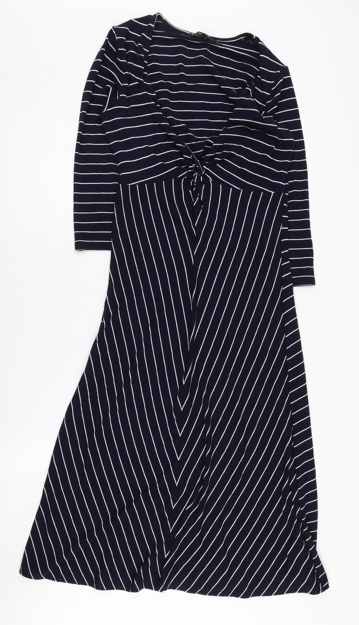 Laura Ashley Women's Striped Dress, Size 8, 3/4 Sleeve