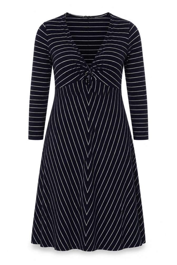 Laura Ashley Women's Striped Dress, Size 8, 3/4 Sleeve