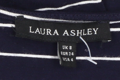 Laura Ashley Women's Striped Dress, Size 8, 3/4 Sleeve