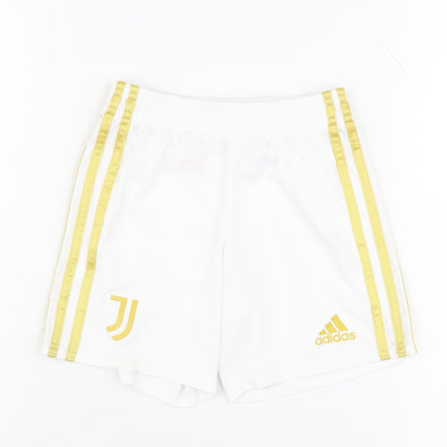 Adidas Boys Athletic Shorts White Size 5-6Y Football