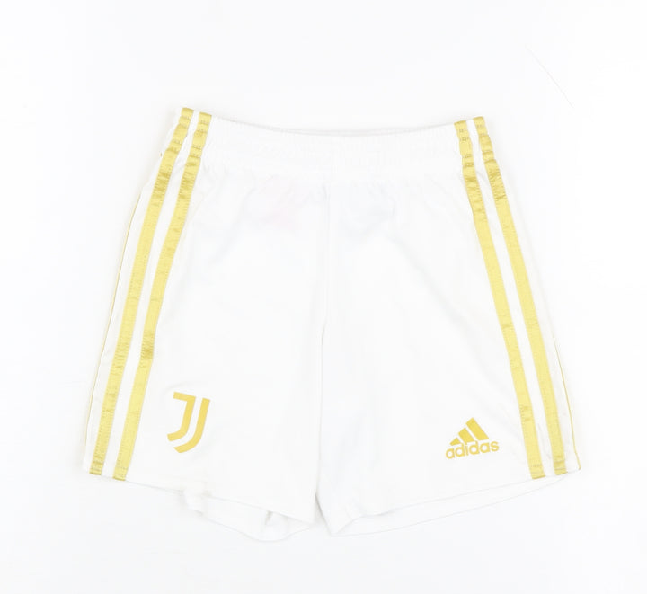 Adidas Boys Athletic Shorts White Size 5-6Y Football