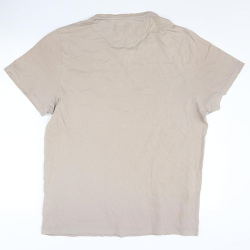 Henri Lloyd Men's Beige XL Cotton T-Shirt, Logo Accent