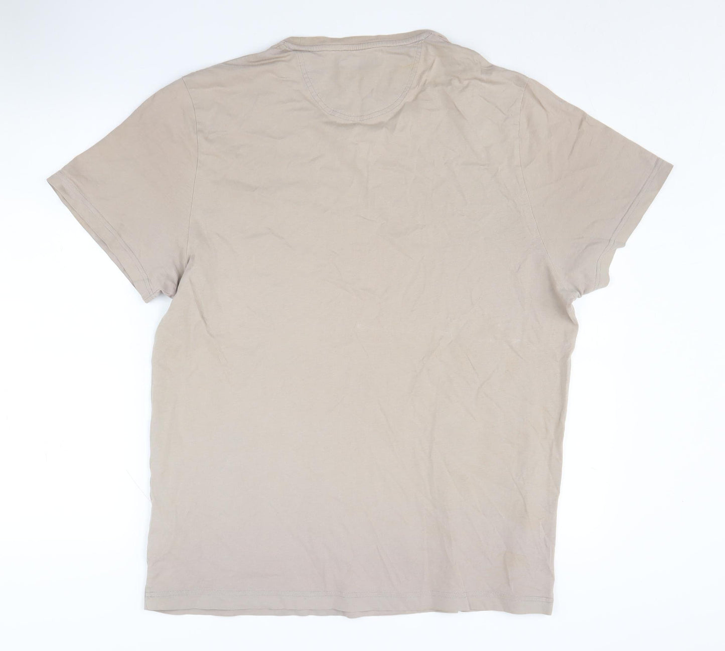 Henri Lloyd Men's Beige XL Cotton T-Shirt, Logo Accent