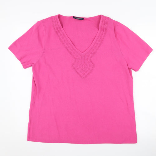 Windsmoor Women's Pink V-Neck T-Shirt, L+