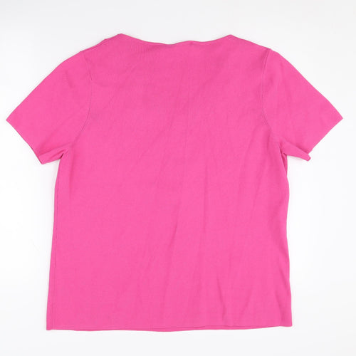 Windsmoor Women's Pink V-Neck T-Shirt, L+