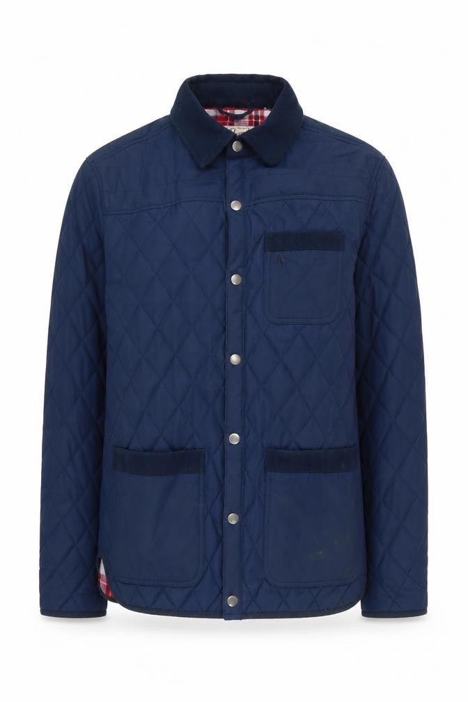 Front view of Original Penguin Men's Blue Quilted Jacket S Casual