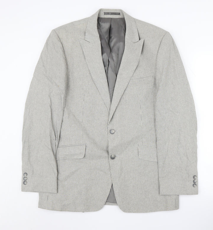 STVDIO Jeff Banks Men’s Grey Striped Blazer 40 Regular