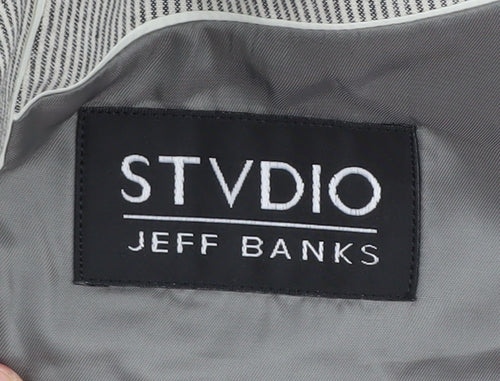 STVDIO Jeff Banks Men’s Grey Striped Blazer 40 Regular