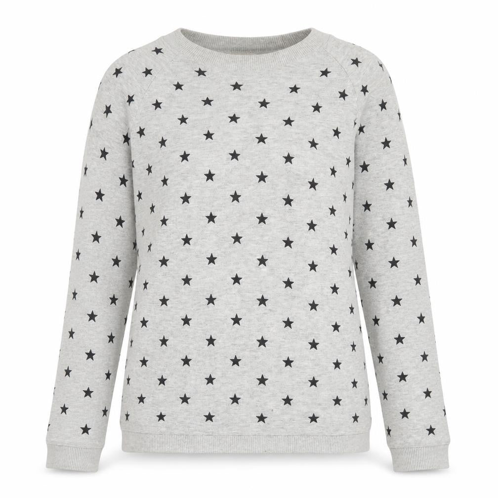 Front view of Whistles Women's Grey Star Pattern jumper, size 10
