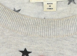Whistles Women's Grey Star Pattern Pullover Jumper, Size 10