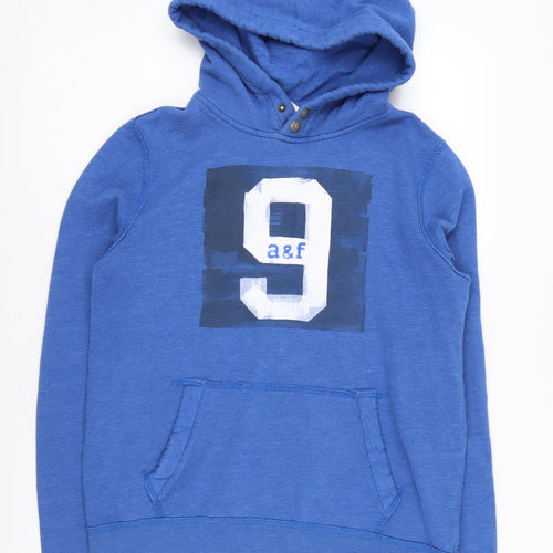 Abercrombie & Fitch Boys Blue XL Pullover Hoodie, Graphic Logo