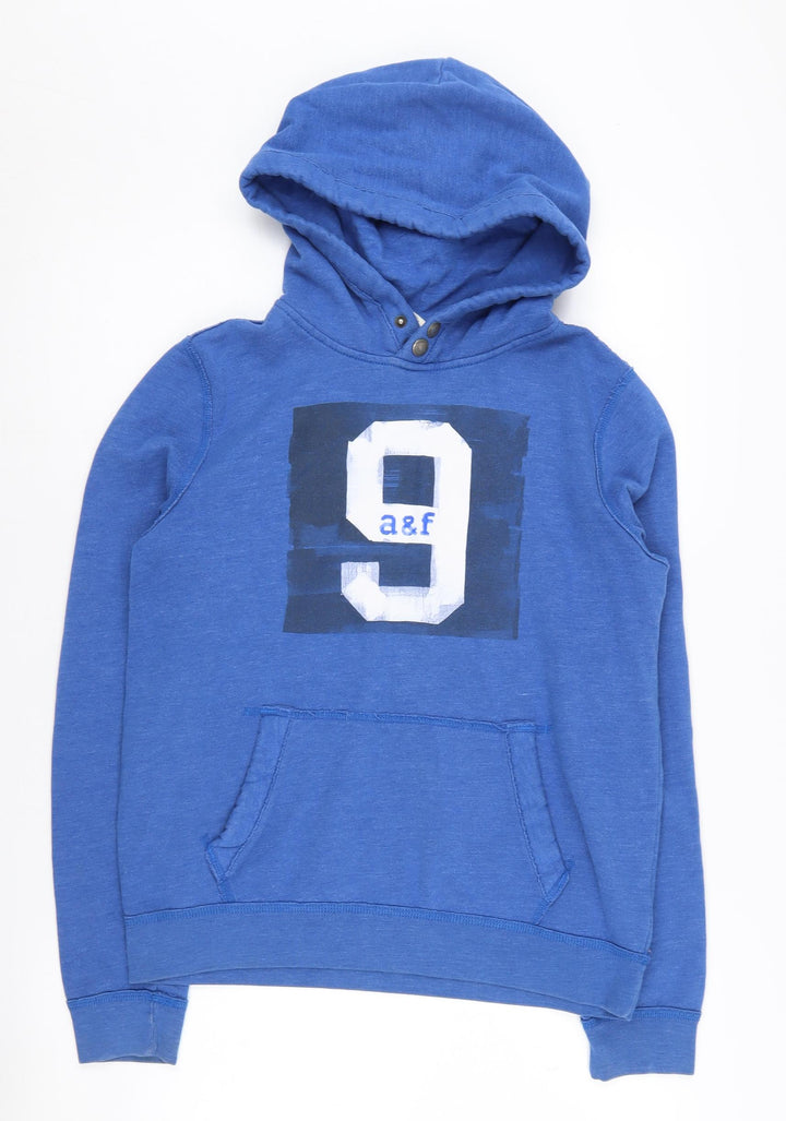 Abercrombie & Fitch Boys Blue XL Pullover Hoodie, Graphic Logo
