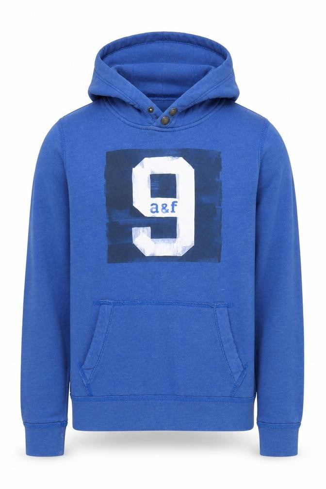 Abercrombie & Fitch Boys Blue XL Pullover Hoodie, Graphic Logo