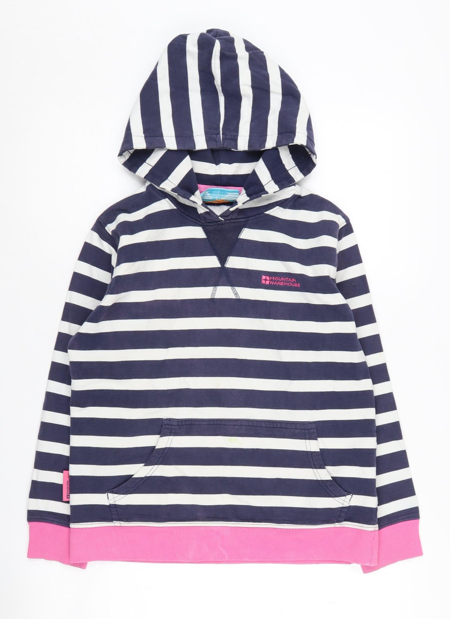 Mountain Warehouse Girls Striped Hoodie Blue 11-12 Years