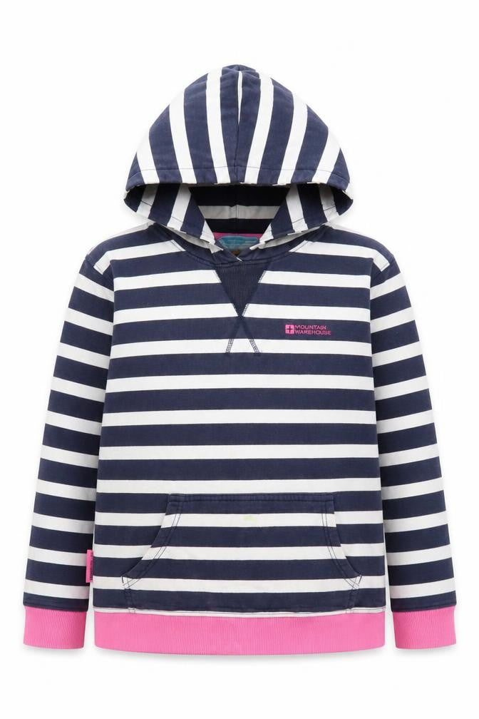 Mountain Warehouse Girls Striped Hoodie Blue 11-12 Years