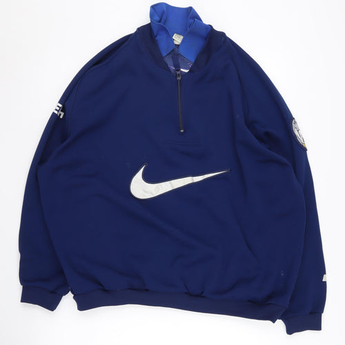 Nike Men's Blue XL 1/2 Zip Logo Sweatshirt