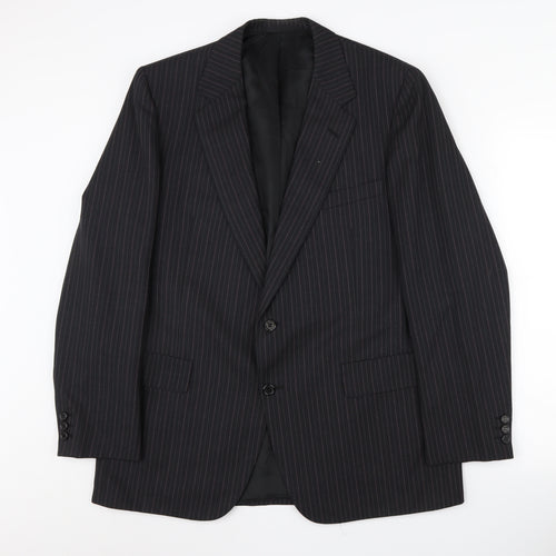 Austin Reed Men's Black 42 Regular Fit Stripe Suit Jacket