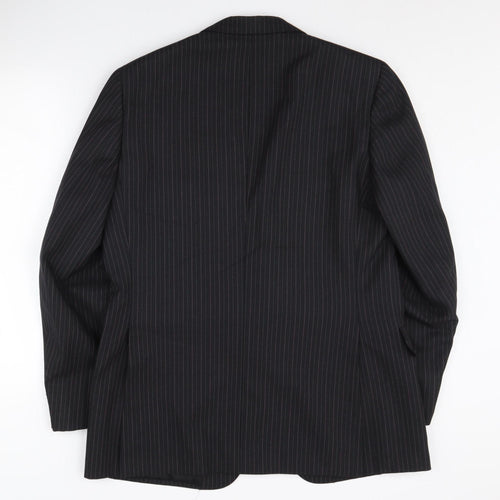 Austin Reed Men's Black 42 Regular Fit Stripe Suit Jacket