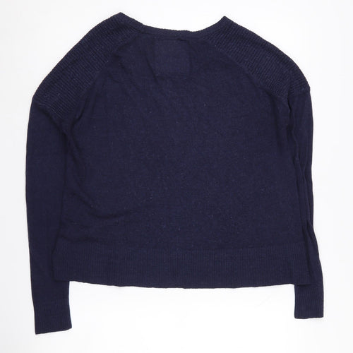Superdry Women's Blue Jumper Size 12 Long Sleeve