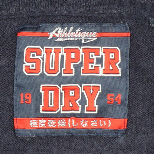 Superdry Women's Blue Jumper Size 12 Long Sleeve