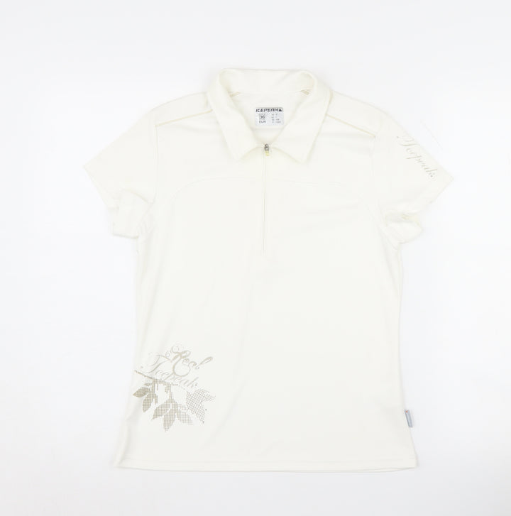 Icepeak Women's White Polo Top, Size 10, Polyester