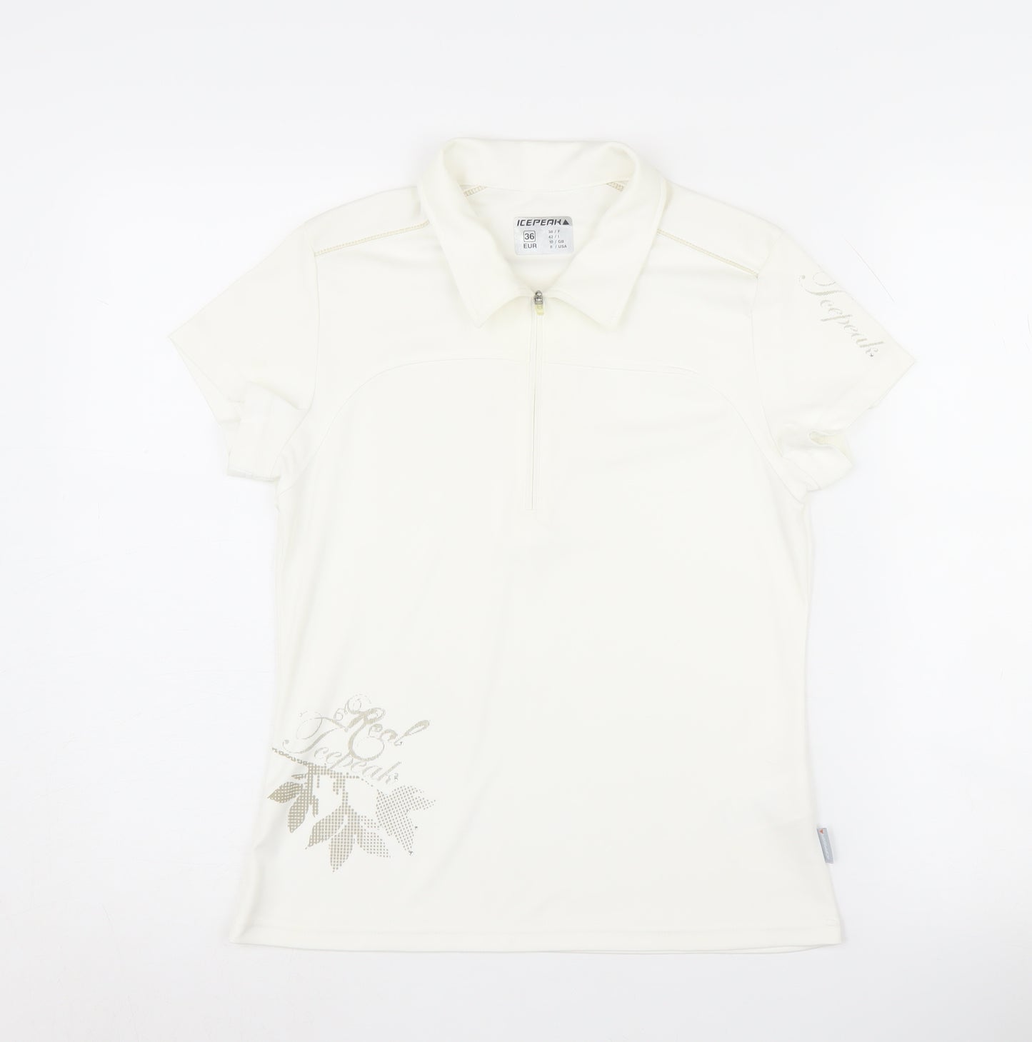 Icepeak Women's White Polo Top, Size 10, Polyester