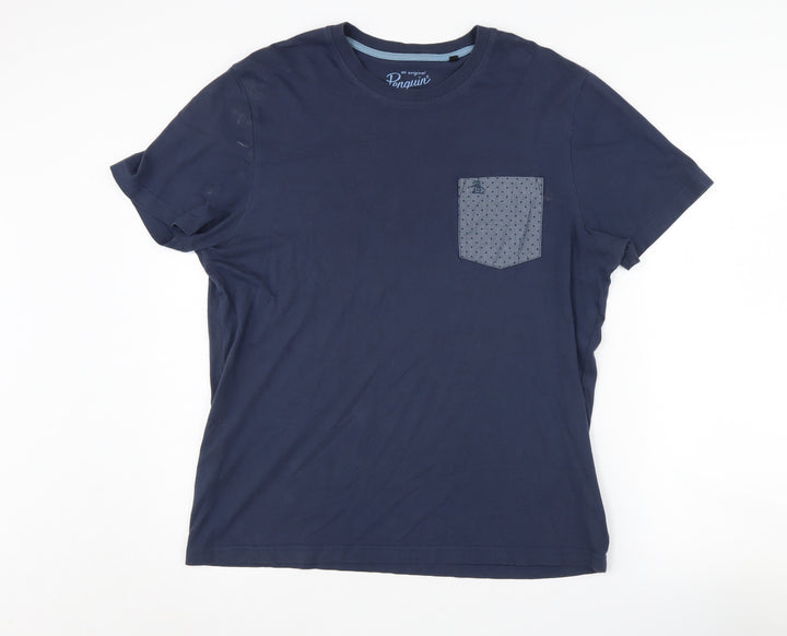 Penguin Men’s Blue Crew Neck T-Shirt Large