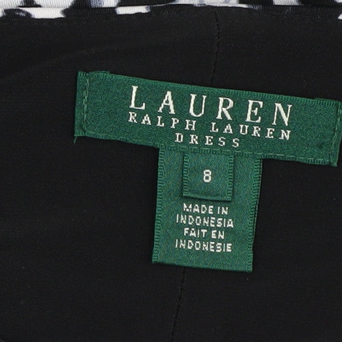 Lauren Ralph Lauren Women's Black White Print Sheath Dress