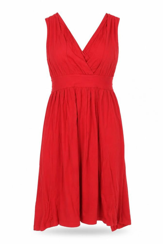 Front view of DKNY Women's Red Sleeveless Dress L