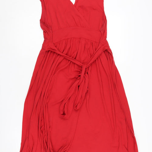 DKNY Women's Red Sleeveless Dress L