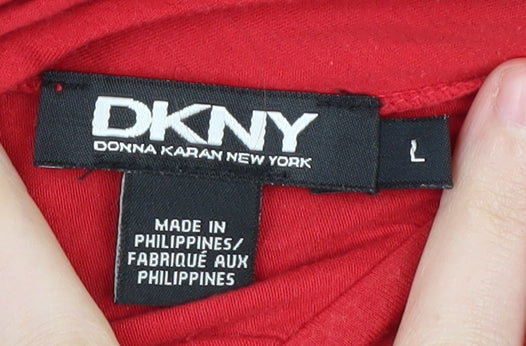DKNY Women's Red Sleeveless Dress L
