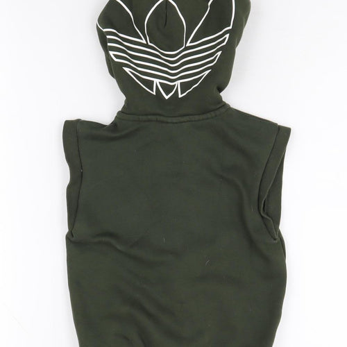 Adidas Boys Green Hooded Zip Jacket 3-4 Years