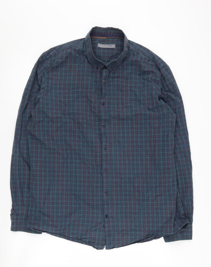 Angelo Litrico Men's Blue Check Shirt XL