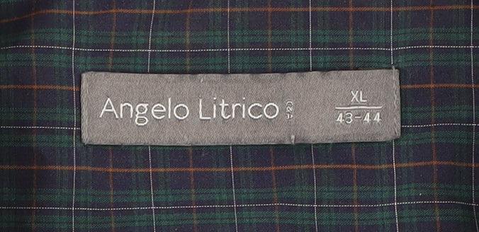 Angelo Litrico Men's Blue Check Shirt XL