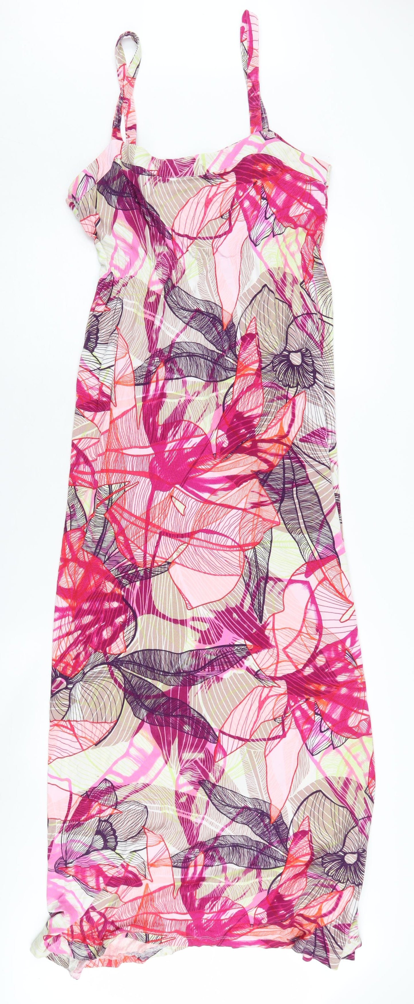 Per Una Women's Multicoloured Long Strappy Dress Size 16